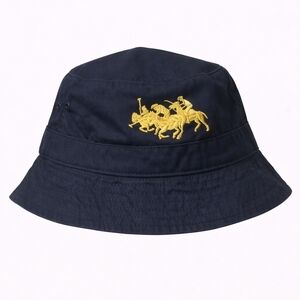 Polo by Ralph Lauren Black Bucket Hat with Gold Logo